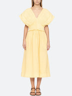 Midi-Kleid mit überschnittenen Ärmeln